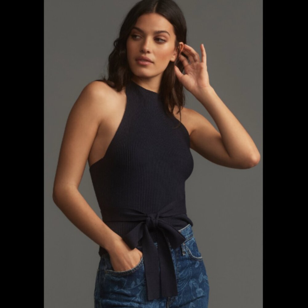 Brand New Maeve Halter Wrap Sweater Tank